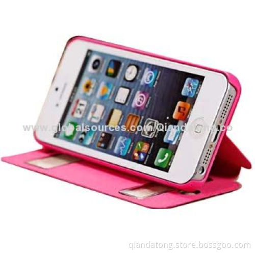 PU Leather Case/Foldable Cover for iPhone 5/5S, Newest, with Stand Function